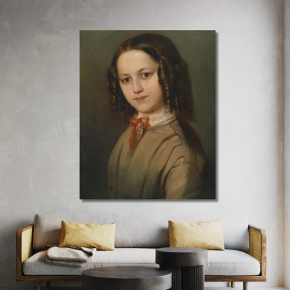 Ritratto Di Melanie Deinhardstein Bambina Anton Romako arm35 quadro stampato su tela