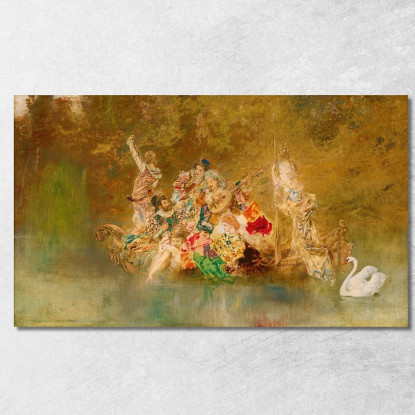 Allegra Compagnia In Una Gondola Anton Romako arm37 quadro stampato su tela