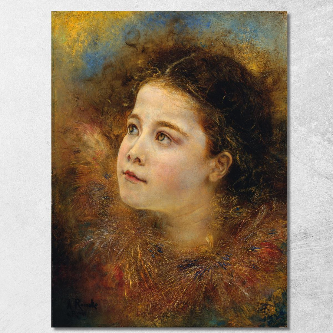 Ragazza Con Collare Di Spighe Anton Romako arm41 quadro stampato su tela