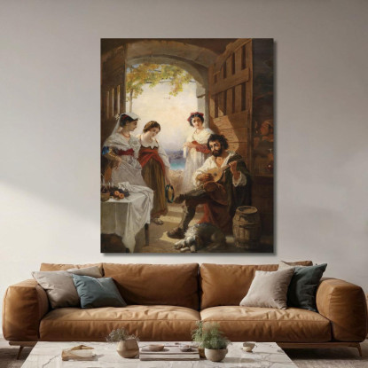 Osteria Napoletana Anton Romako arm44 quadro stampato su tela