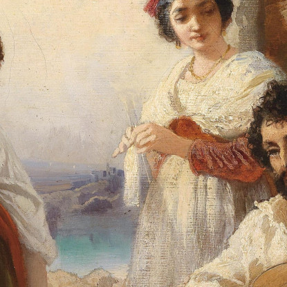 Osteria Napoletana Anton Romako arm44 quadro stampato su tela