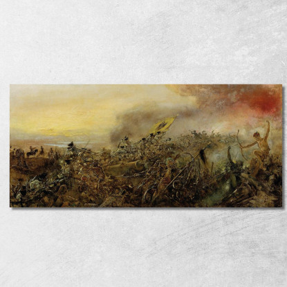 Principe Eugenio Di Savoia Nella Battaglia Di Zenta Anton Romako arm48 quadro stampato su tela