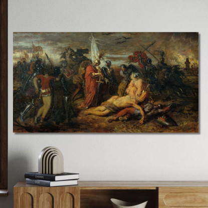 Rodolfo D'Asburgo Sulla Salma Di Premysl Ottocaro Re Di Boemia Anton Romako arm49 quadro stampato su tela