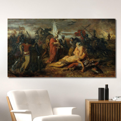 Rodolfo D'Asburgo Sulla Salma Di Premysl Ottocaro Re Di Boemia Anton Romako arm49 quadro stampato su tela