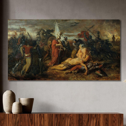 Rodolfo D'Asburgo Sulla Salma Di Premysl Ottocaro Re Di Boemia Anton Romako arm49 quadro stampato su tela