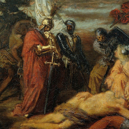 Rodolfo D'Asburgo Sulla Salma Di Premysl Ottocaro Re Di Boemia Anton Romako arm49 quadro stampato su tela