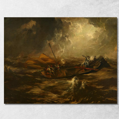 Tempesta In Mare Anton Romako arm51 quadro stampato su tela