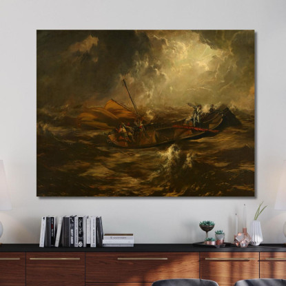Tempesta In Mare Anton Romako arm51 quadro stampato su tela