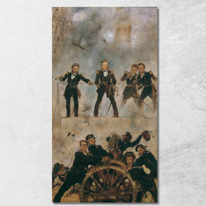 Tegetthoff Nella Battaglia Navale Di Lissa I Anton Romako arm54 quadro stampato su tela