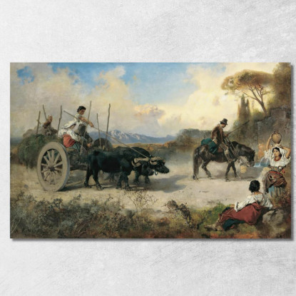 Il Punto D'Abbeverata Anton Romako arm57 quadro stampato su tela