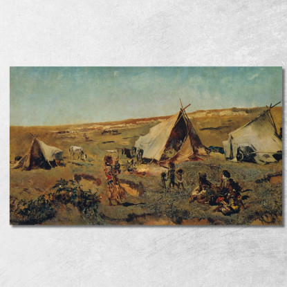 Accampamento Zingaro Nella Puszta Anton Romako arm61 quadro stampato su tela