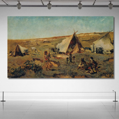 Accampamento Zingaro Nella Puszta Anton Romako arm61 quadro stampato su tela