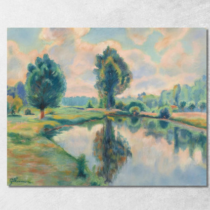 Riva Del Fiume Armand Guillaumin agl6 quadro stampato su tela