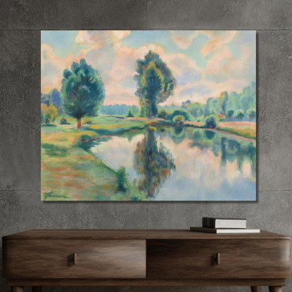 Riva Del Fiume Armand Guillaumin agl6 quadro stampato su tela