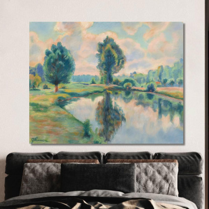 Riva Del Fiume Armand Guillaumin agl6 quadro stampato su tela