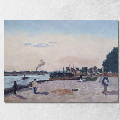 Il Molo Di Bercy Armand Guillaumin agl37 quadro stampato su tela