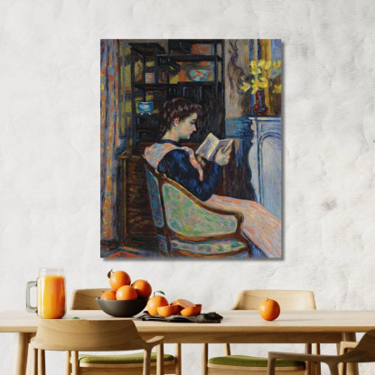 Mademoiselle Guillaumin Che Legge Armand Guillaumin agl47 quadro stampato su tela