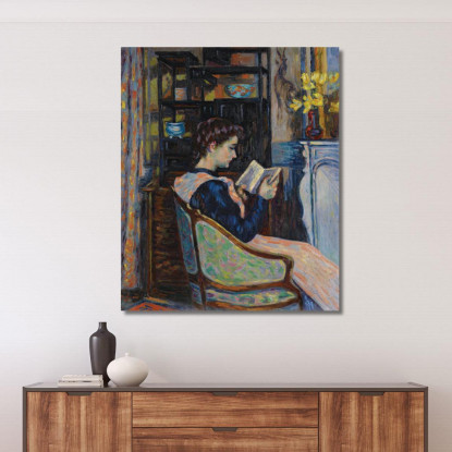 Mademoiselle Guillaumin Che Legge Armand Guillaumin agl47 quadro stampato su tela