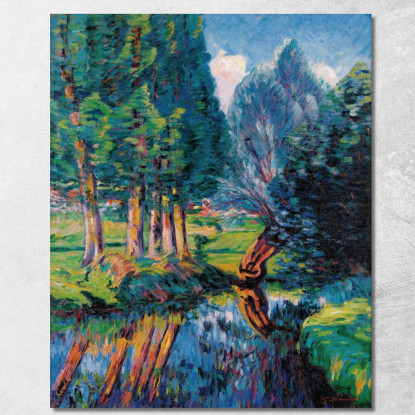 Paesaggio A Breuillet Armand Guillaumin agl70 quadro stampato su tela