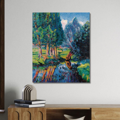 Paesaggio A Breuillet Armand Guillaumin agl70 quadro stampato su tela