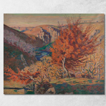 Paesaggio La Roccia Della Fileuse Armand Guillaumin agl71 quadro stampato su tela