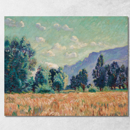 Pontcharra Valle Dell'Isère Il Monte Granier Sullo Sfondo Armand Guillaumin agl72 quadro stampato su tela