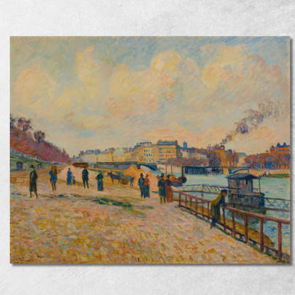 Quai Saint-Bernard Parigi Armand Guillaumin agl79 quadro stampato su tela