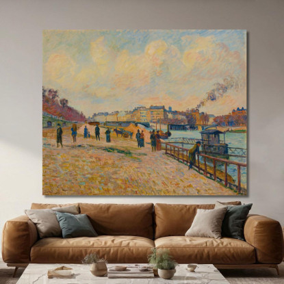 Quai Saint-Bernard Parigi Armand Guillaumin agl79 quadro stampato su tela