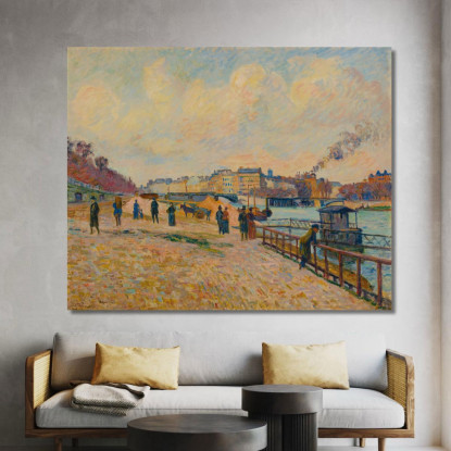Quai Saint-Bernard Parigi Armand Guillaumin agl79 quadro stampato su tela