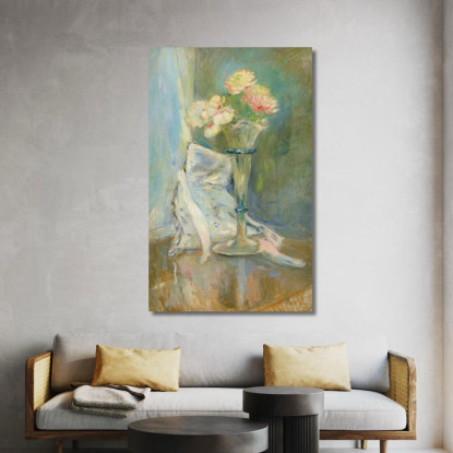 Anemoni Rosa Berthe Morisot bmr2 quadro stampato su tela