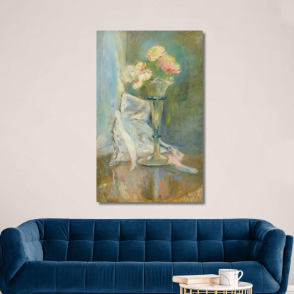 Anemoni Rosa Berthe Morisot bmr2 quadro stampato su tela