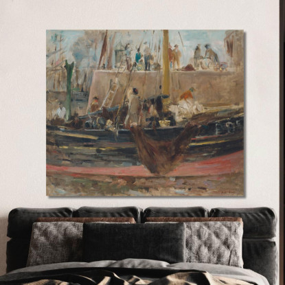 Barche All'Attracco Berthe Morisot bmr6 quadro stampato su tela