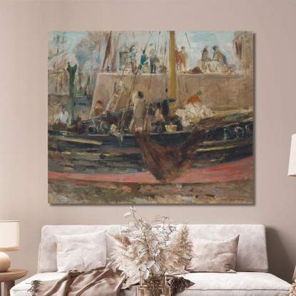 Barche All'Attracco Berthe Morisot bmr6 quadro stampato su tela