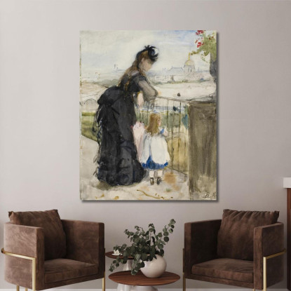 Sul Balcone Berthe Morisot bmr24 quadro stampato su tela