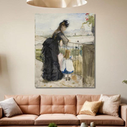 Sul Balcone Berthe Morisot bmr24 quadro stampato su tela