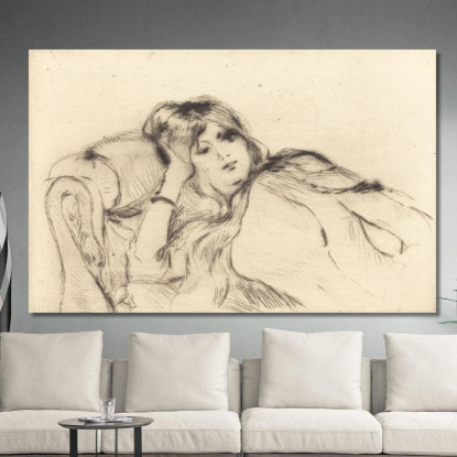 Riposo Berthe Morisot bmr31 quadro stampato su tela