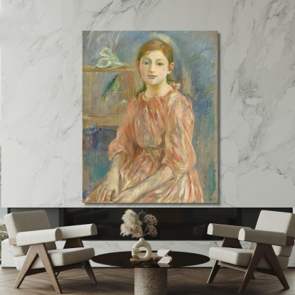 La Figlia Dell'Artista Con Un Pappagallino Berthe Morisot bmr34 quadro stampato su tela