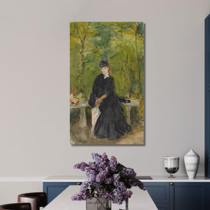 La Sorella Dell'Artista Edma Seduta In Un Parco Berthe Morisot bmr37 quadro stampato su tela