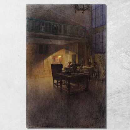 Al Pianoforte Carl Larsson clr6 quadro stampato su tela