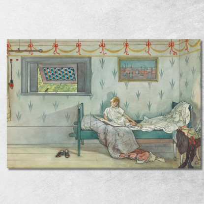 Chicchirichì Sono Le Sette! Carl Larsson clr9 quadro stampato su tela