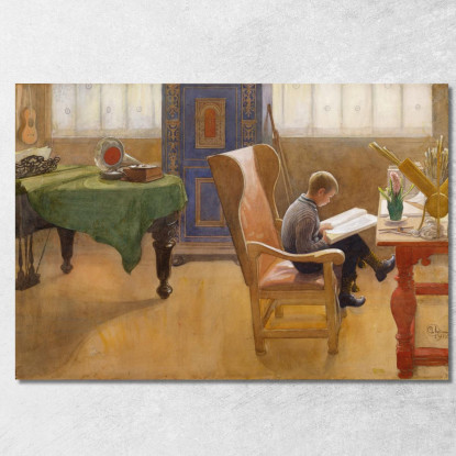 Esbjörn Nell'Angolo Di Studio Carl Larsson clr10 quadro stampato su tela