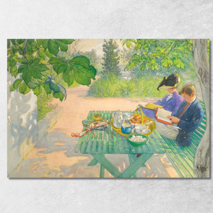 Lettura Delle Vacanze Carl Larsson clr15 quadro stampato su tela