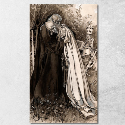 Illustrazione Per Singoalla – Il Vento È Il Mio Amante Di Viktor Rydberg 3 Carl Larsson clr19 quadro stampato su tela