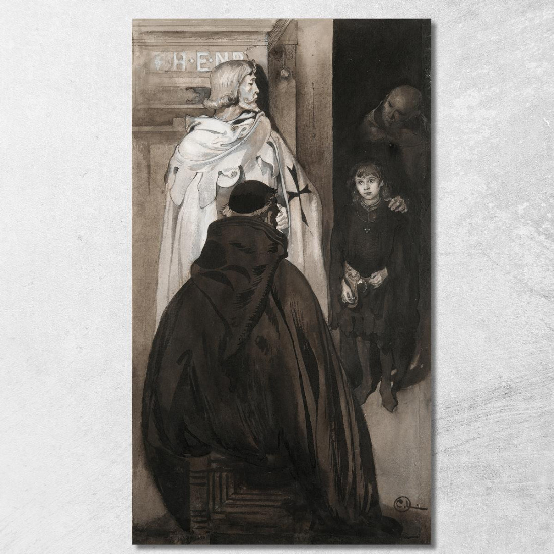 Illustrazione Per Singoalla – Il Vento È Il Mio Amante Di Viktor Rydberg 6 Carl Larsson clr22 quadro stampato su tela