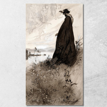 Illustrazione Per Singoalla – Il Vento È Il Mio Amante Di Viktor Rydberg 8 Carl Larsson clr24 quadro stampato su tela