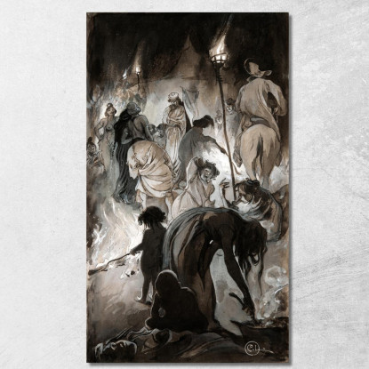 Illustrazione Per Singoalla – Il Vento È Il Mio Amante Di Viktor Rydberg 9 Carl Larsson clr25 quadro stampato su tela