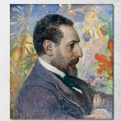 Ritratto Di Oscar Levertin Carl Larsson clr45 quadro stampato su tela