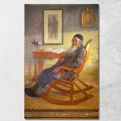 Ritratto Del Padre Dell'Artista Carl Larsson clr47 quadro stampato su tela