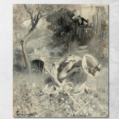 Trädgårdsidyll – Idillio Del Giardino Carl Larsson clr56 quadro stampato su tela