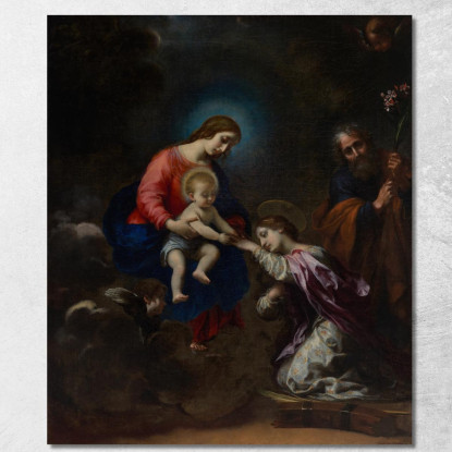 Il Matrimonio Mistico Di Santa Caterina D'Alessandria Carlo Dolci cdl10 quadro stampato su tela